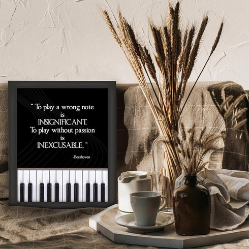 Posterizer 1 pcs-Playing Without Passion-Beethoven Quote-Musical Art Collection-Gift for Music Fans-Gift for Girls, Boys, Teens-Living Room Bedroo...